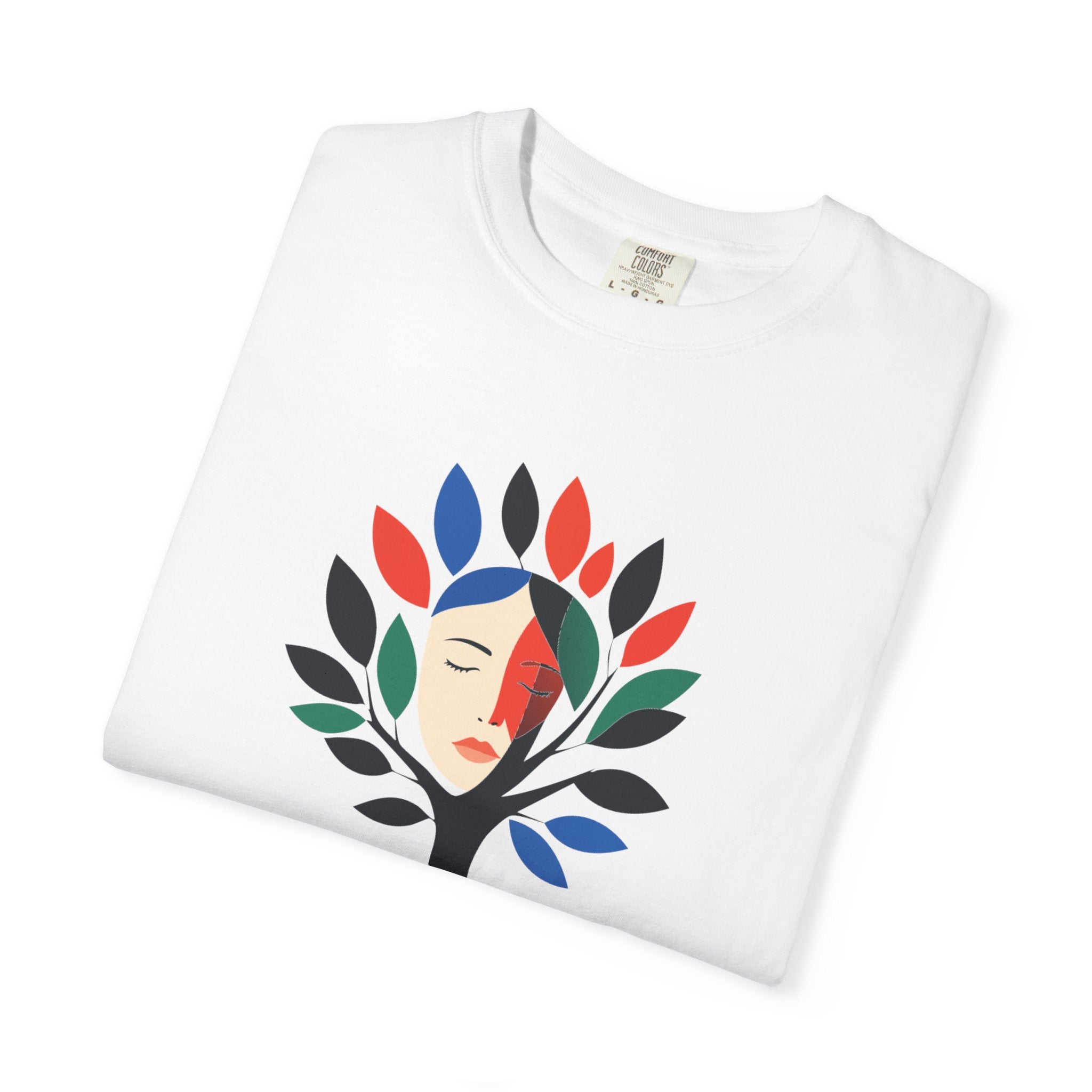 Tree of Faces T-Shirt Colorful Abstract Tree Graphic Tee
