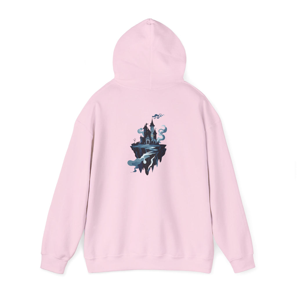 Castle Island Hoodie Floating Gothic Castle Graphic Hooded Sweatshirt