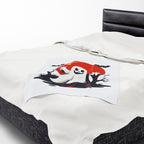 Cute Halloween Ghost Plush Blanket Cozy Velveteen Throw with Bats & Moon