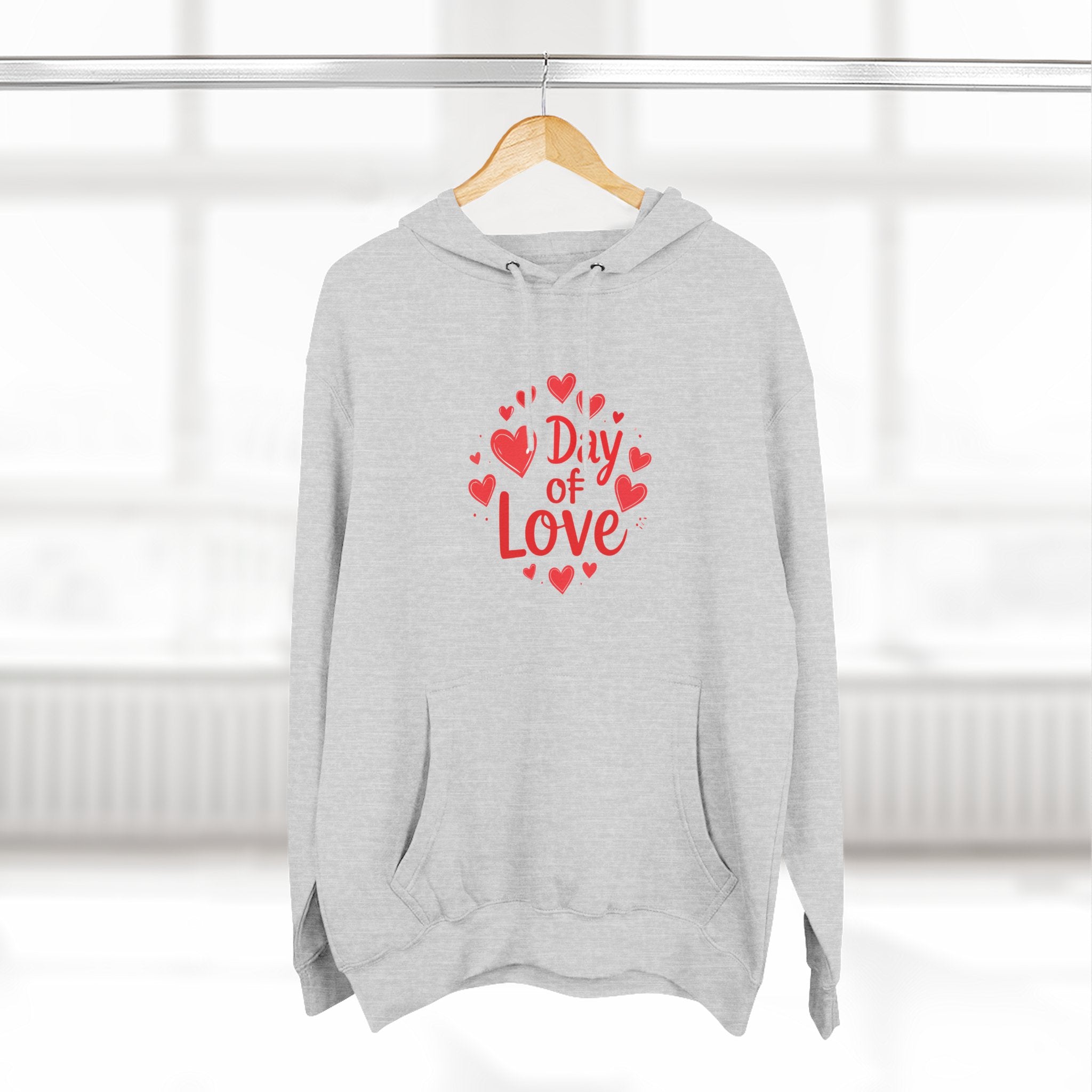 Christmas Wear-Valentine "Day of Love" Hoodie - Heart Graphic Pullover