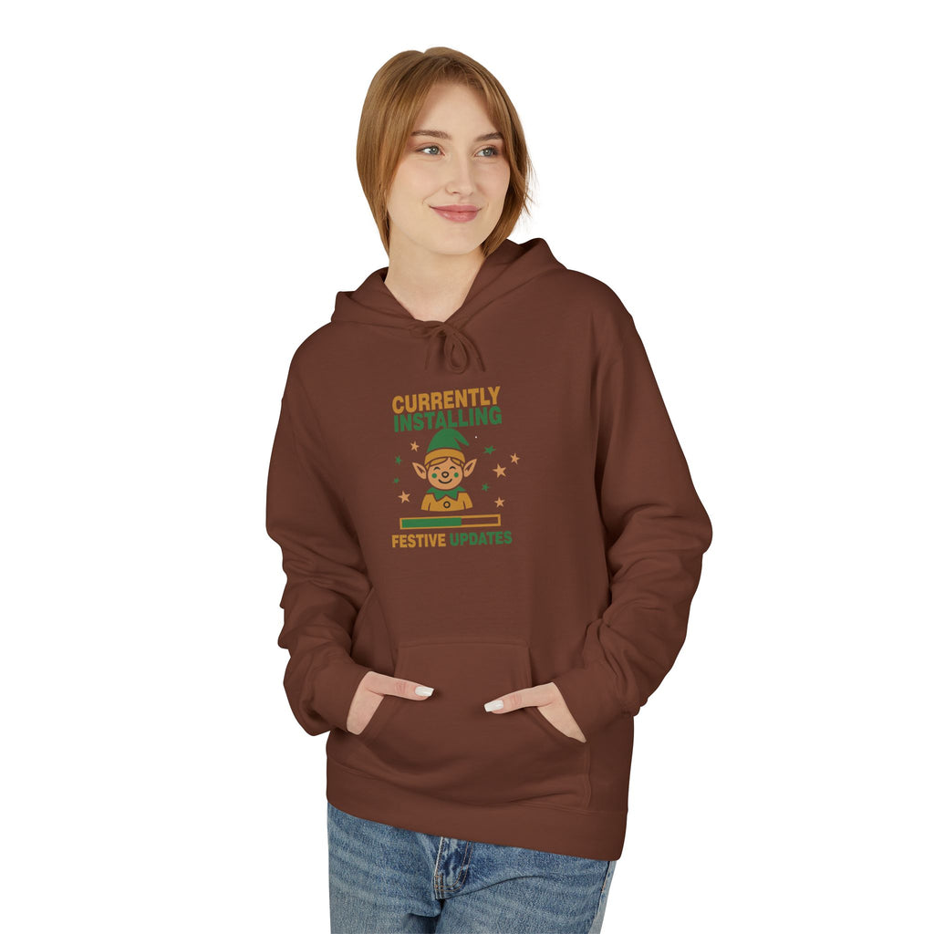 Holiday Hoodie "Currently Installing Festive Updates" Gingerbread Sweatshirt