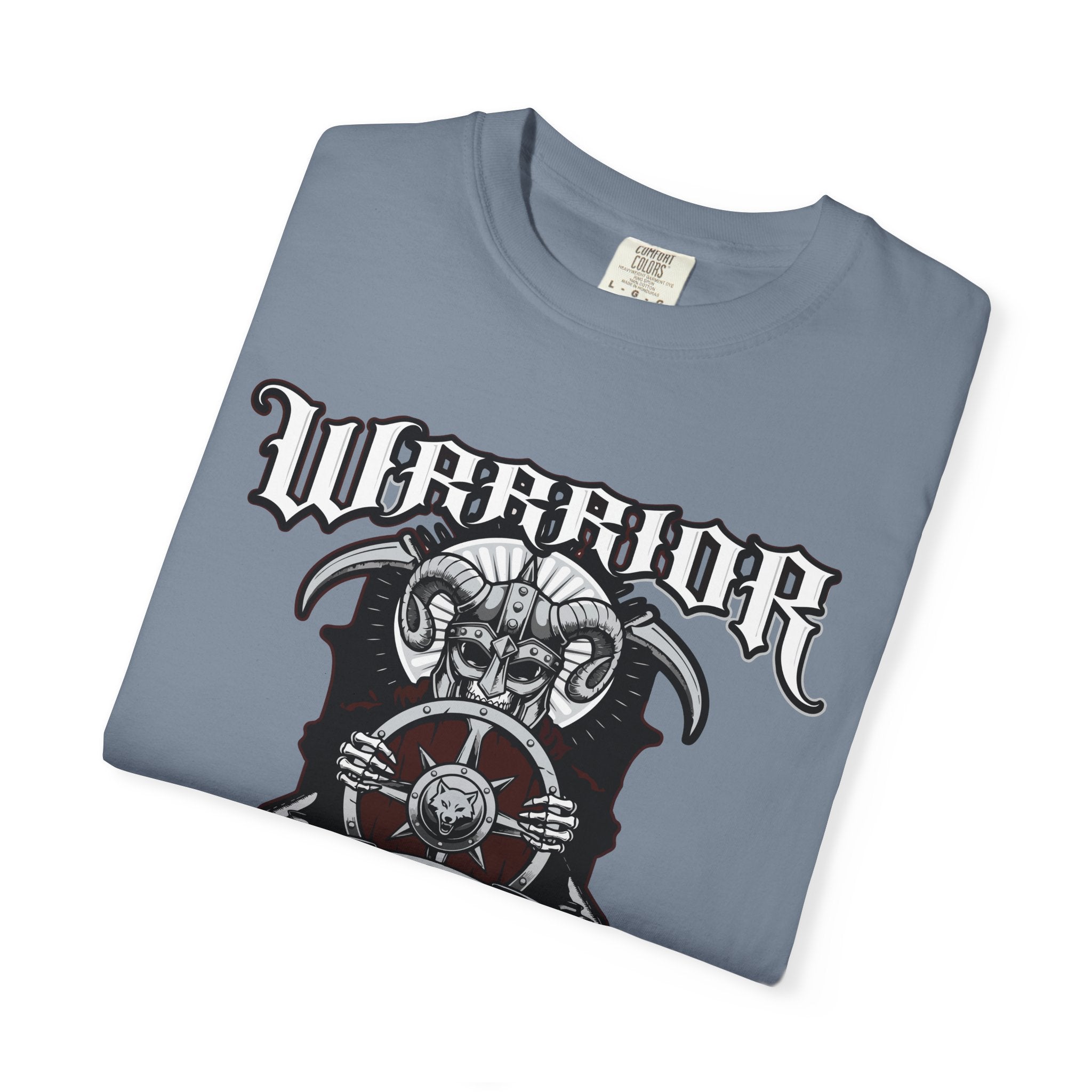 Warrior Ram Crest T-Shirt Viking Helm & Shield Graphic