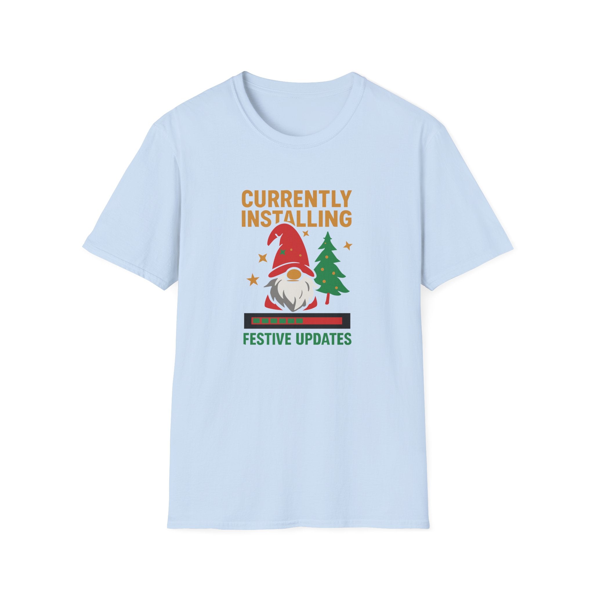 Currently Installing Festive Updates Christmas T-Shirt Holiday Gnome Tee