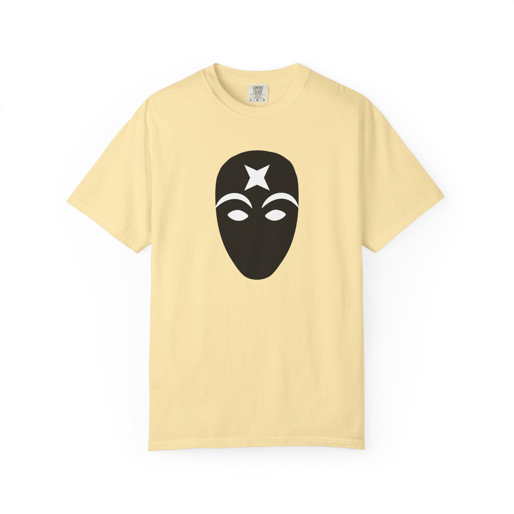 Masked Star Tee  Minimalist Black Mask Graphic T-Shirt
