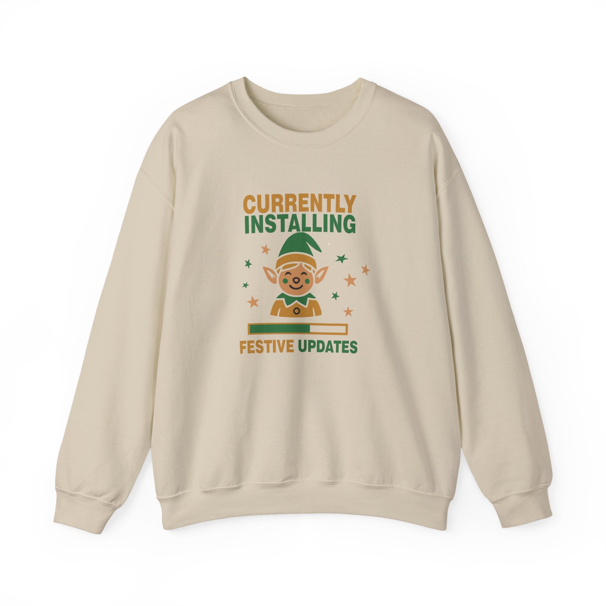 Crewneck Sweatshirt Currently Installing Festive Updates Elf Holiday Graphic