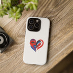 Heart Face Phone Case Red & Blue Abstract Love Design
