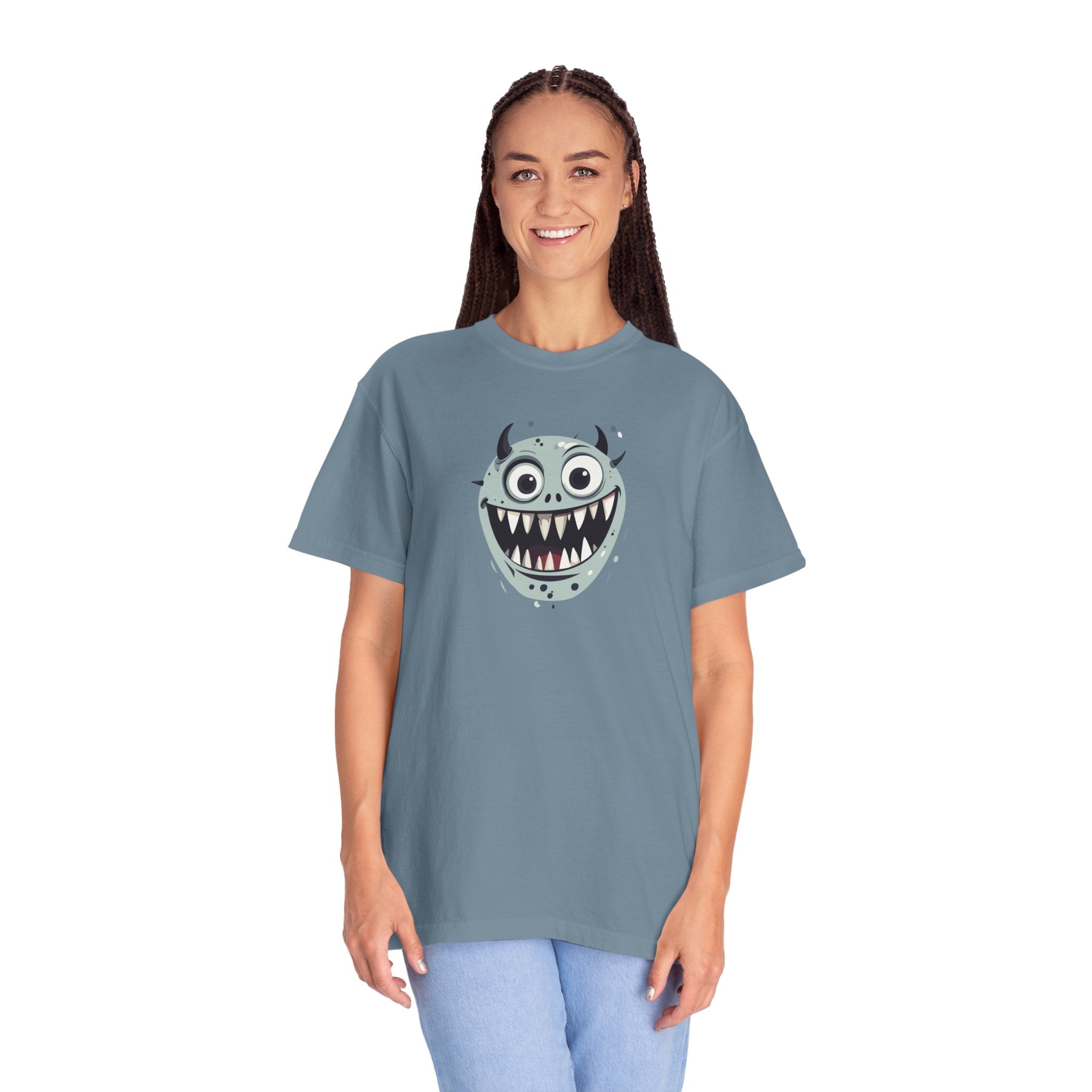 Monster Face T-Shirt Cute Scary Cartoon Graphic Tee