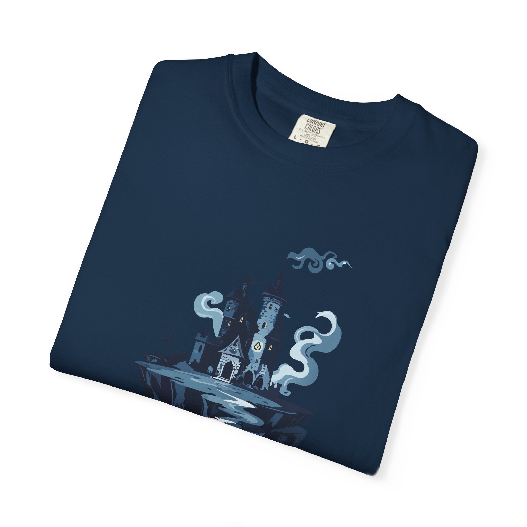 Floating Haunted Castle T‑Shirt Spooky Gothic Fantasy Tee