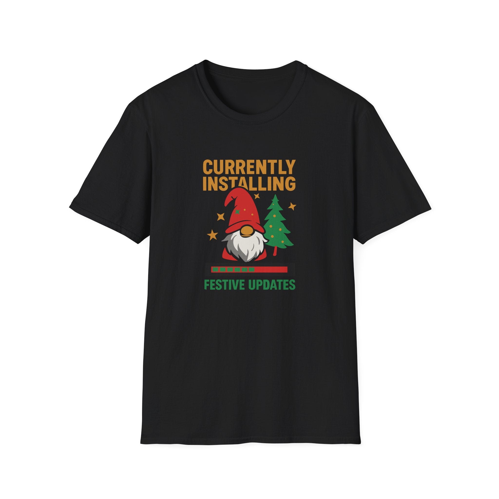 Currently Installing Festive Updates Christmas T-Shirt Holiday Gnome Tee