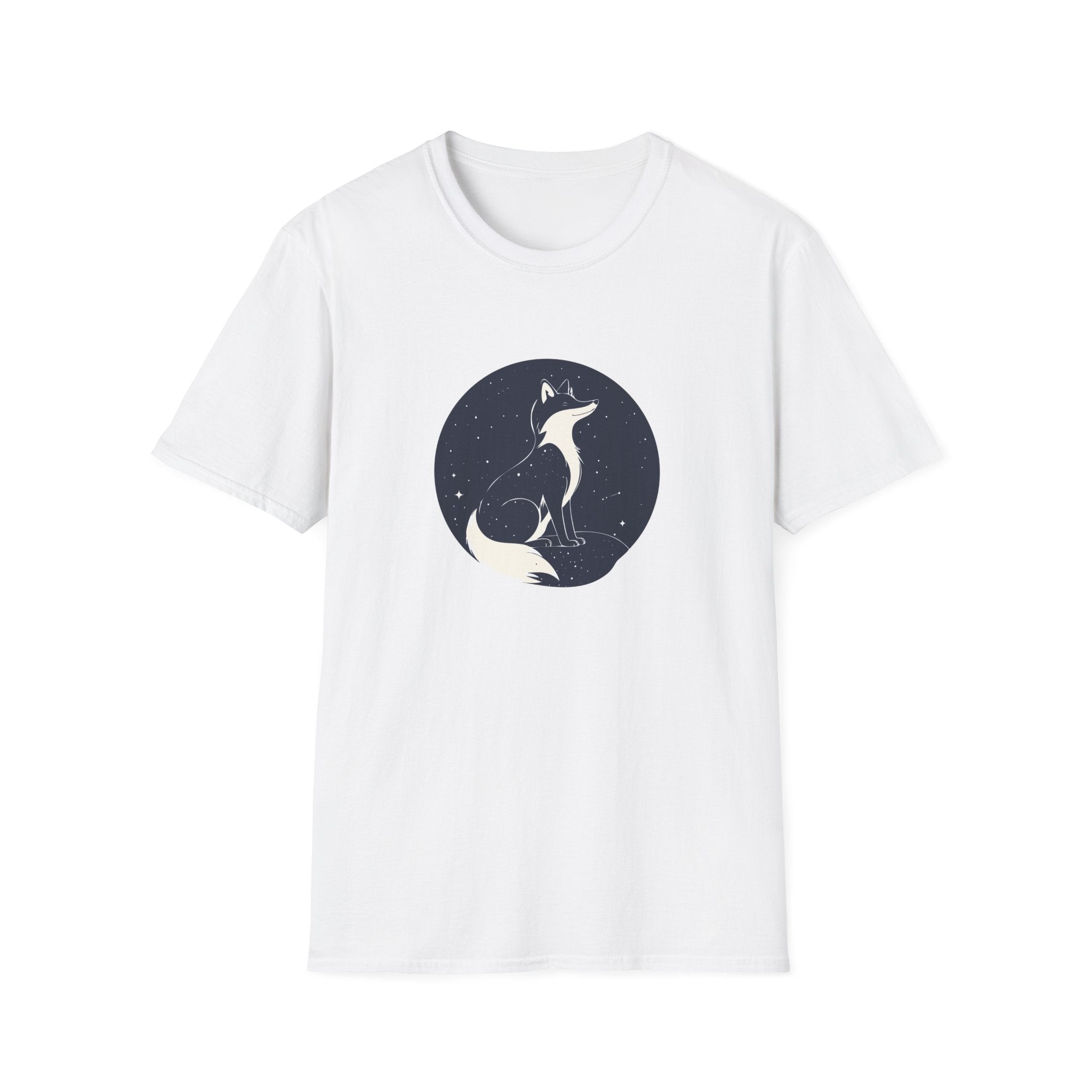 Fox Moon T‑Shirt Minimal Night Sky Fox Graphic Tee