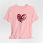 Heart Portrait Tee Romantic Face Heart Graphic T‑Shirt