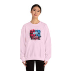 Crewneck Sweatshirt 'Love and Less Hate' Graffiti Heart Design