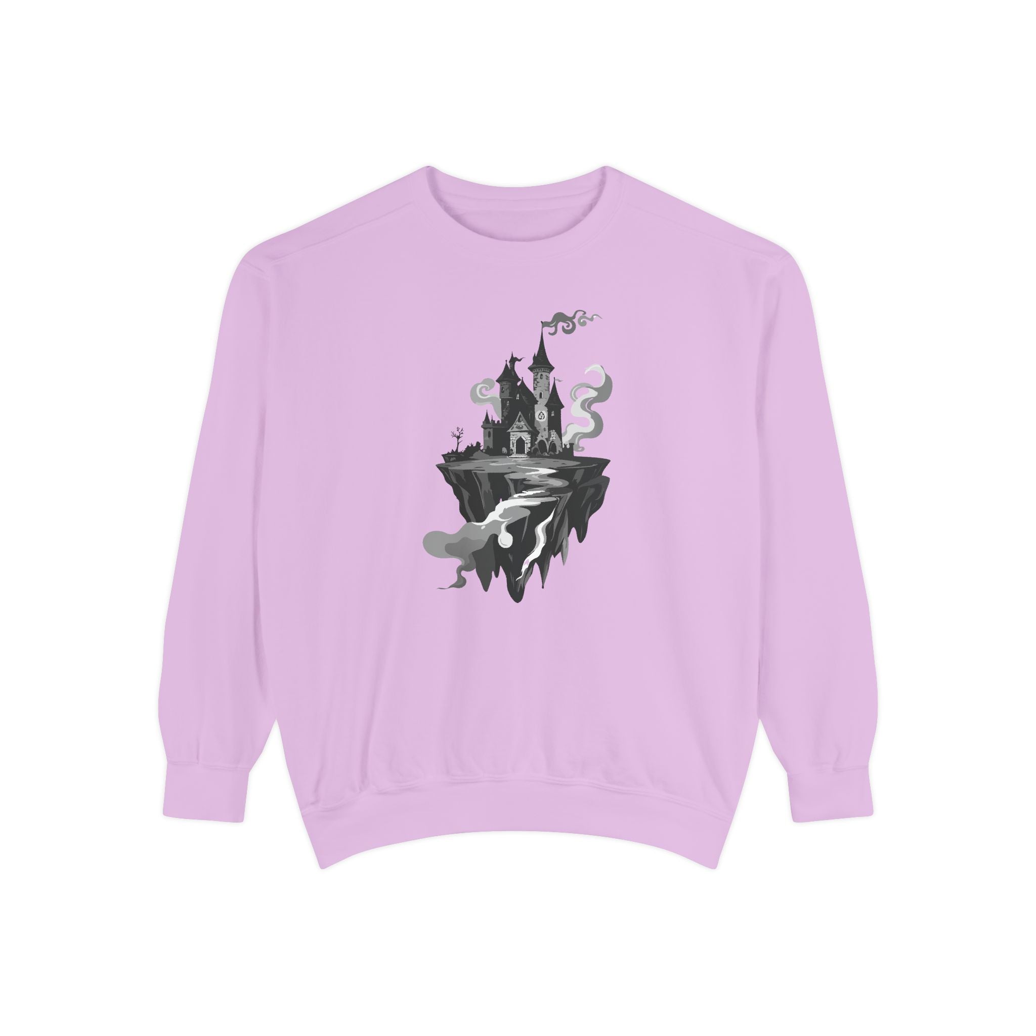 Floating Haunted Castle Sweatshirt Gothic Floating Island Crewneck