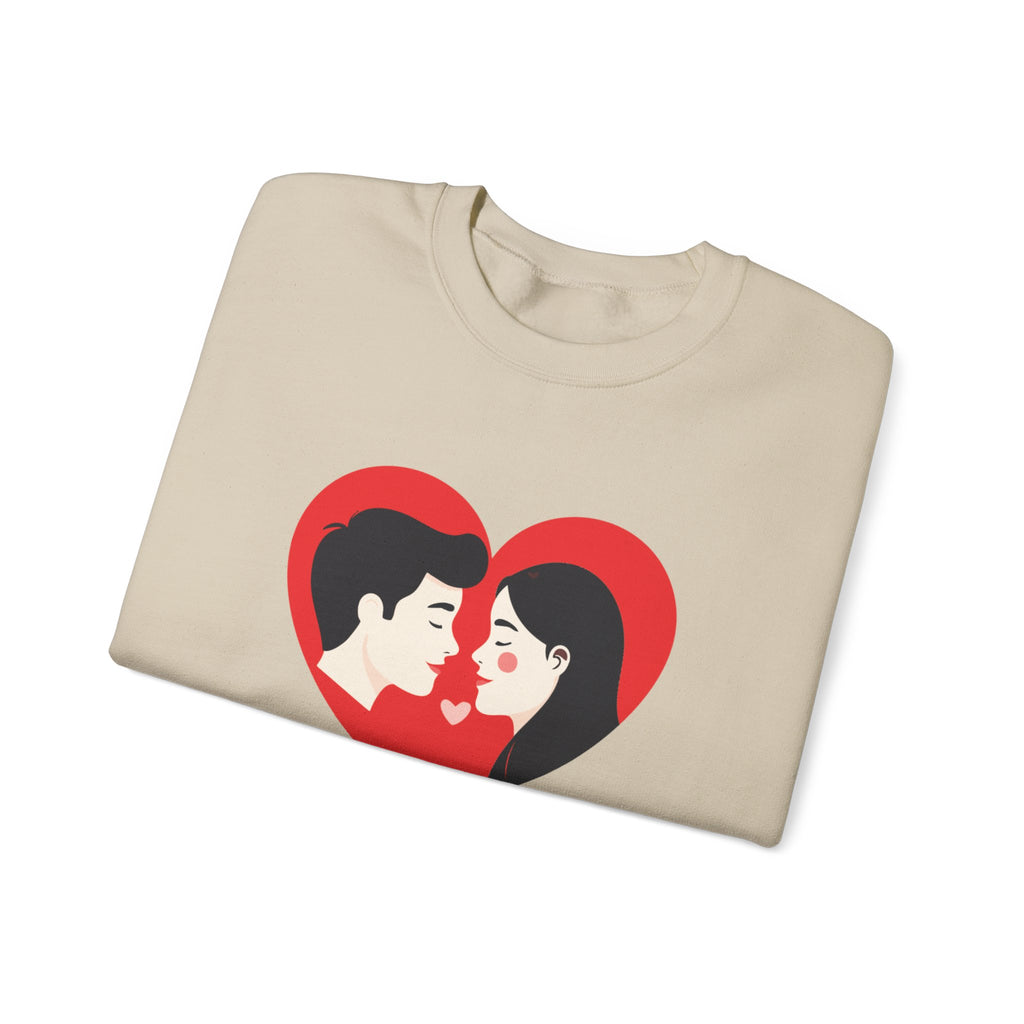 Valentine Couple Heart Crewneck Sweatshirt
