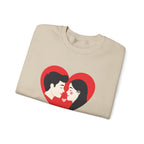 Valentine Couple Heart Crewneck Sweatshirt
