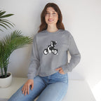Embroidered Girl Motorcycle Rider Graphic Crewneck Sweatshirt