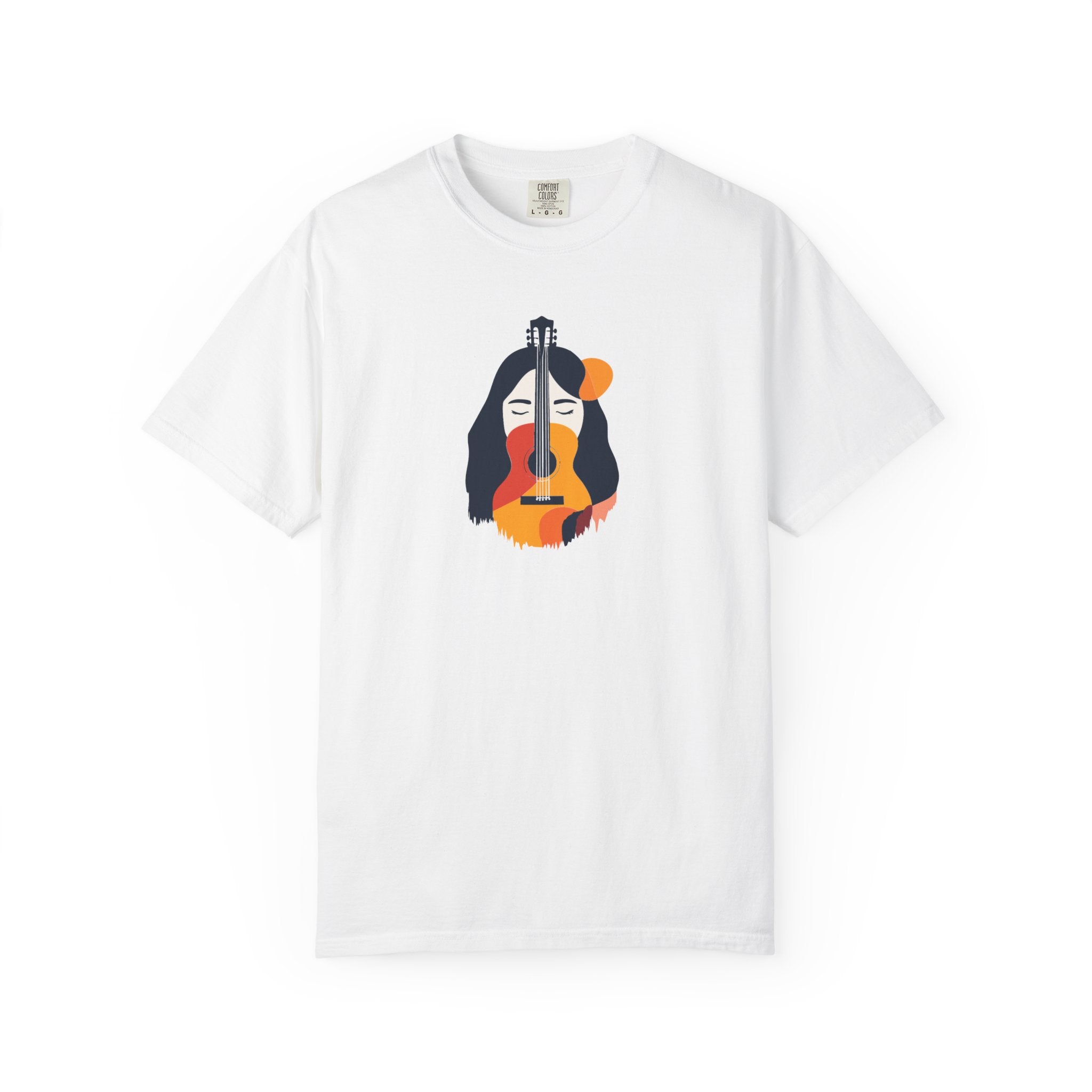 Guitar Face Graphic T-Shirt Abstract Musician Art Tee