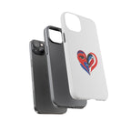Heart Face Phone Case Red & Blue Abstract Love Design