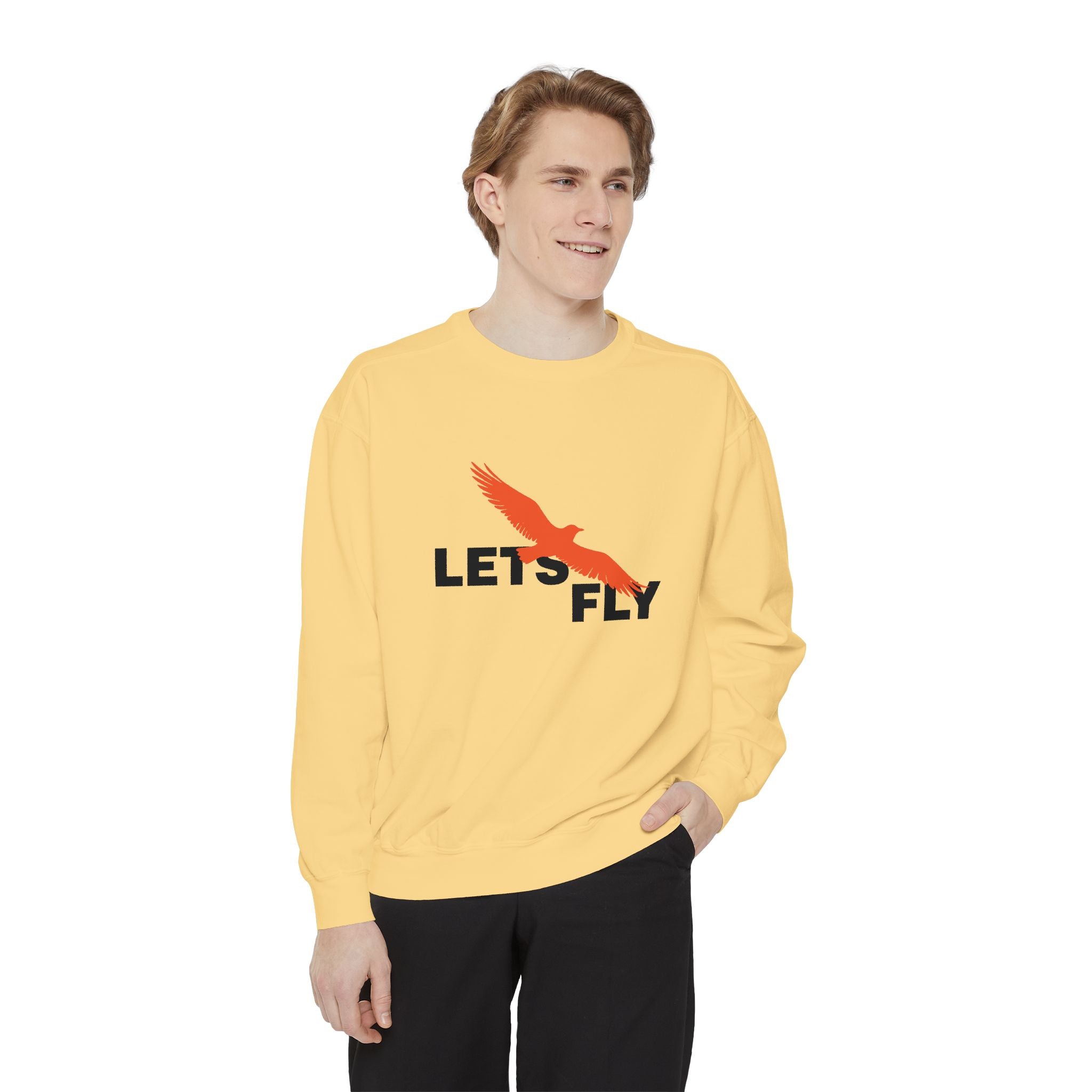 Let's Fly Sweatshirt, Graphic Bird Crewneck