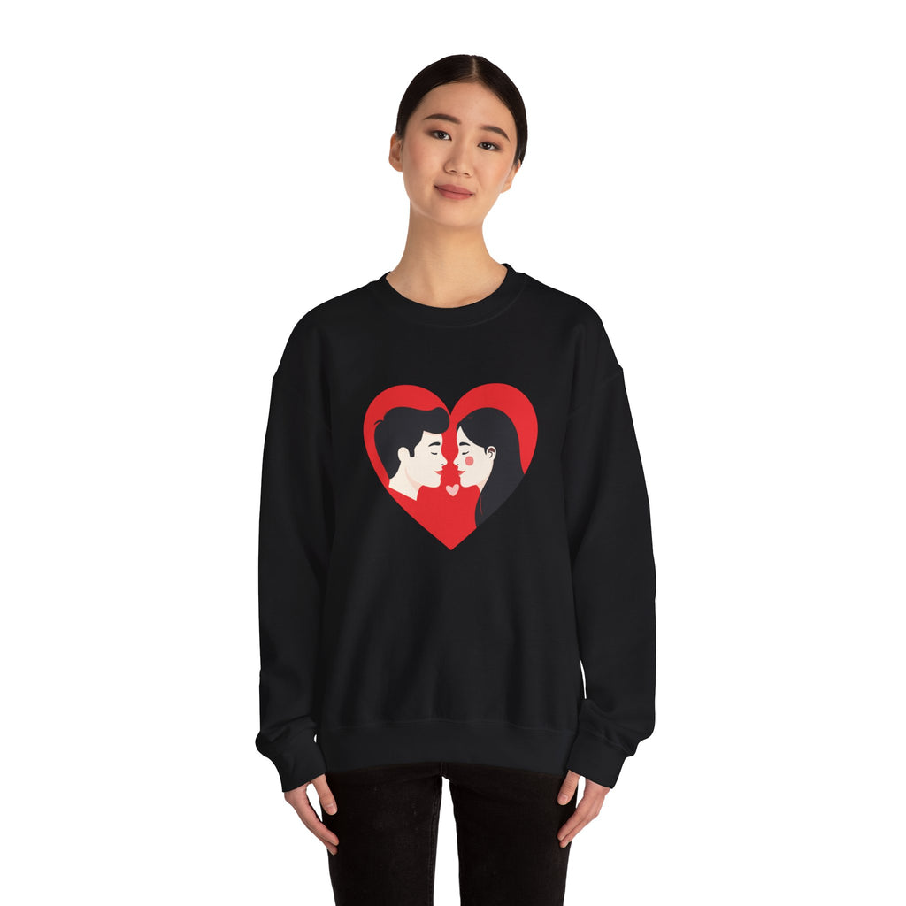 Valentine Couple Heart Crewneck Sweatshirt