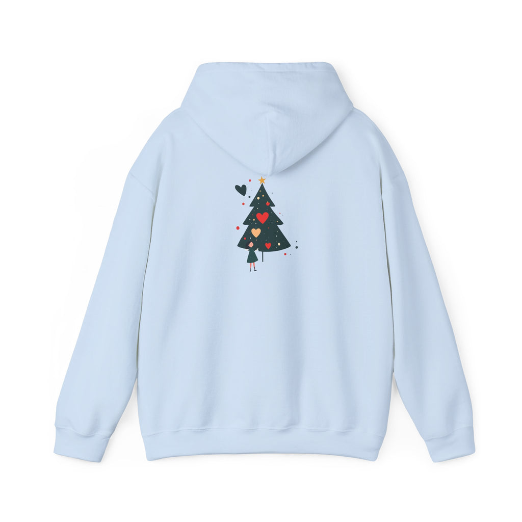 Christmas Tree Heart Hoodie — Cute Minimal Holiday Sweatshirt