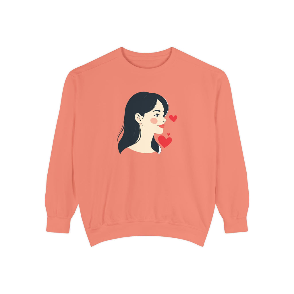 Heart Portrait Sweatshirt Artistic Dual-Face Love Graphic
