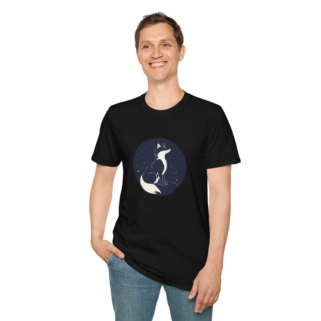 Fox Moon T‑Shirt Minimal Night Sky Fox Graphic Tee