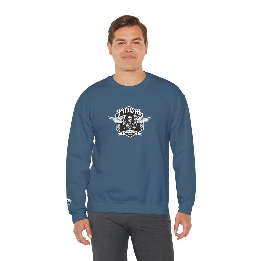 Gothic Band Crest Embroidered Crewneck Sweatshirt