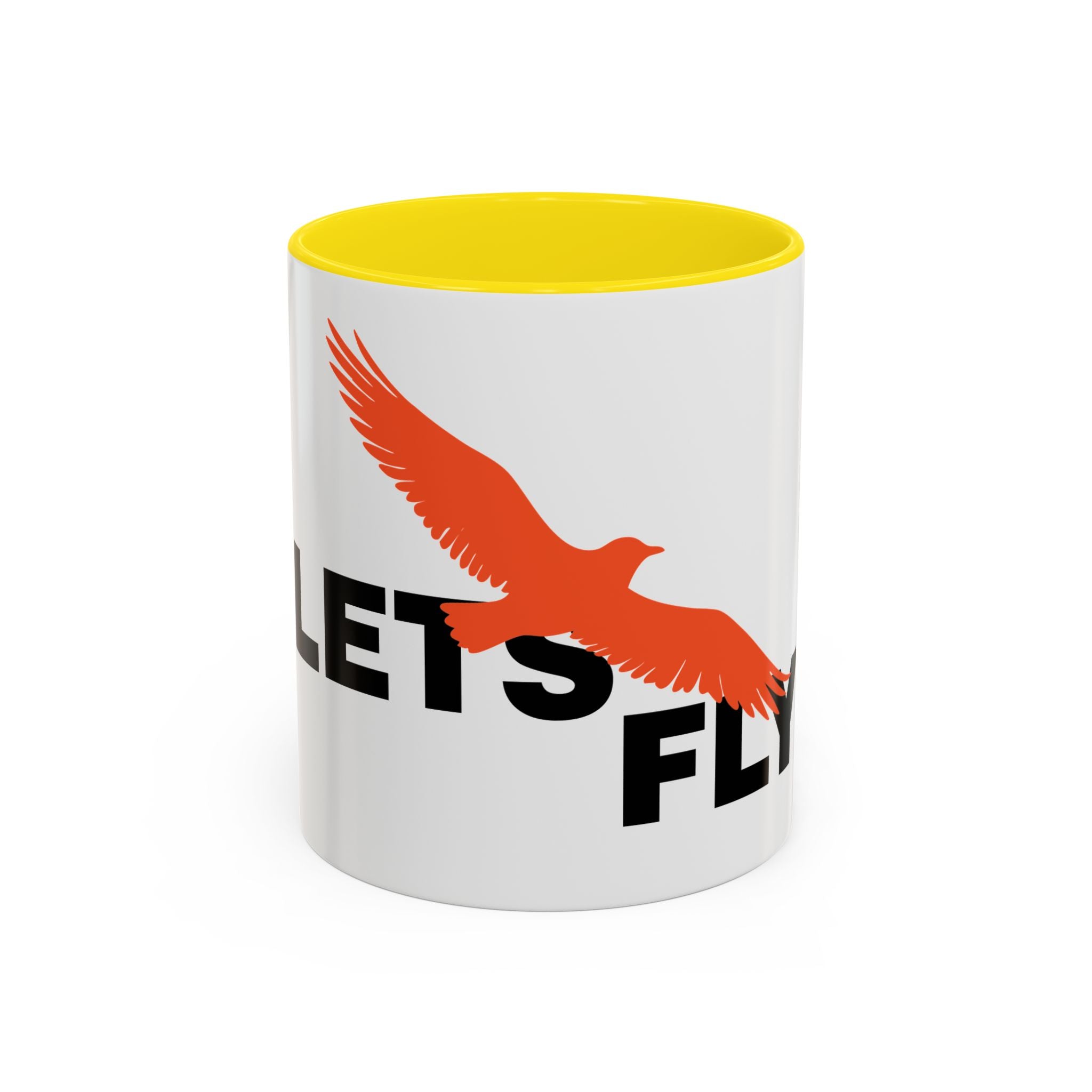 Let’s Fly Coffee Mug — Inspirational Bird Design Accent Mug (11/15oz)