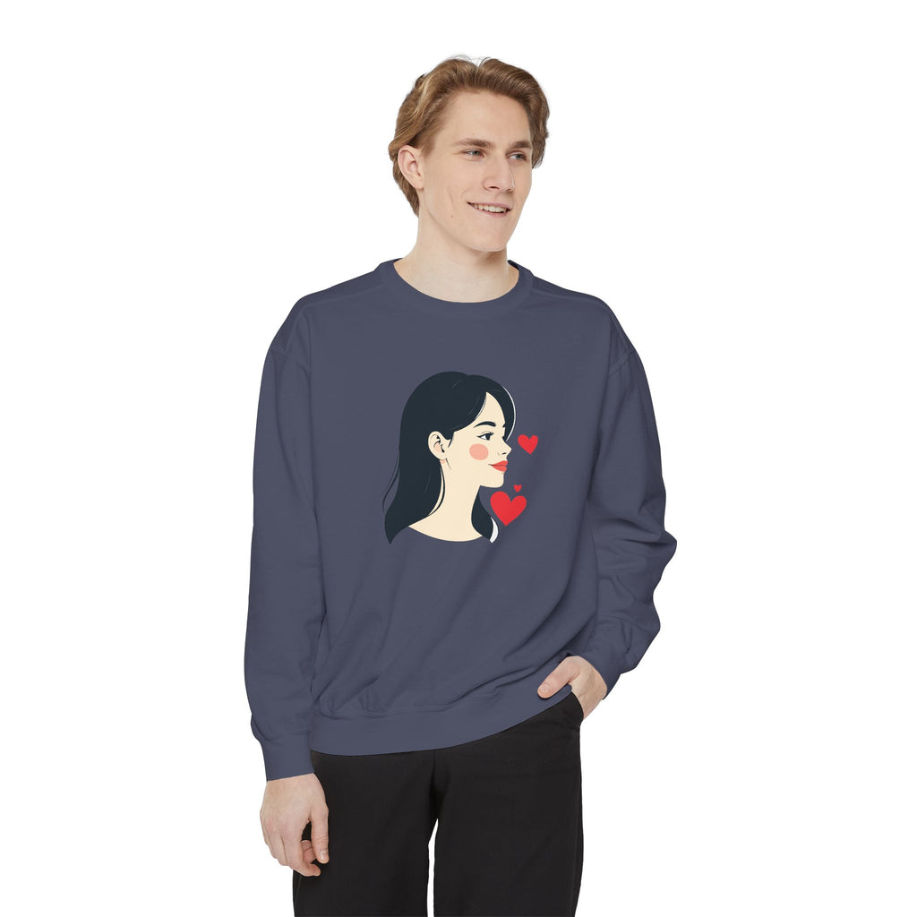 Heart Portrait Sweatshirt Artistic Dual-Face Love Graphic