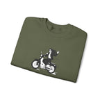 Embroidered Girl Motorcycle Rider Graphic Crewneck Sweatshirt