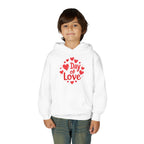Youth Hoodie — "Day of Love" Kids Valentine’s Heart Pullover