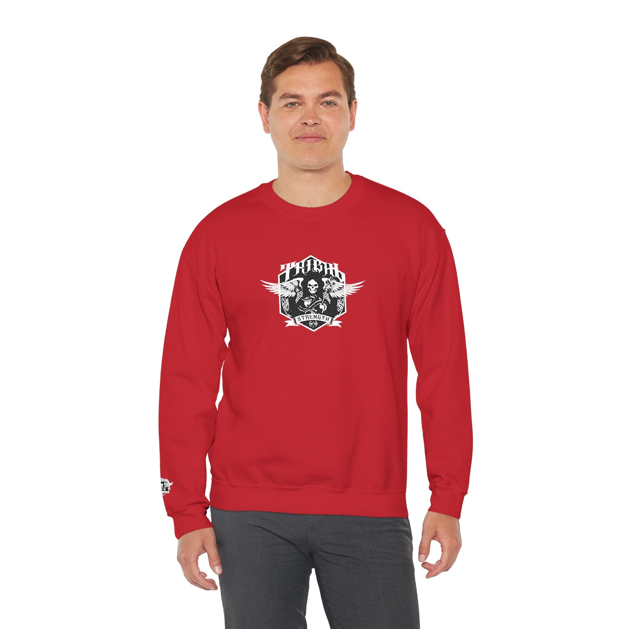 Gothic Band Crest Embroidered Crewneck Sweatshirt