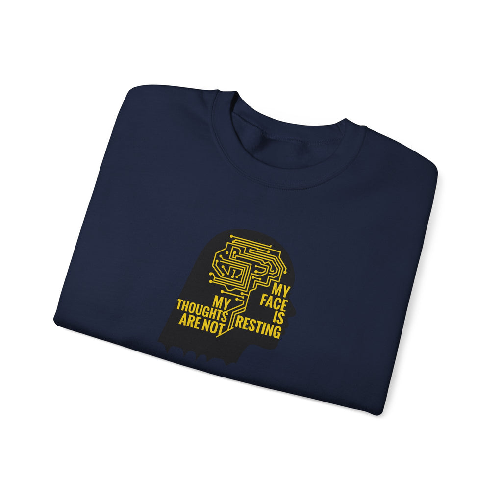 Crewneck Sweatshirt "My Thoughts Are Not Resting" Silhouette Graphic