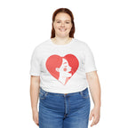Heart Profile Tee - Minimal Romantic Woman Illustration T-Shirt