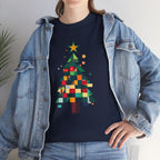 Christmas Tree Graphic Tee Modern Pixelated Holiday T-Shirt