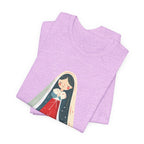 Virgin Mary Illustration Tee — Cute Nativity T-Shirt