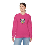 Roaring Hyena Face Graphic Embroidered Crewneck Sweatshirt