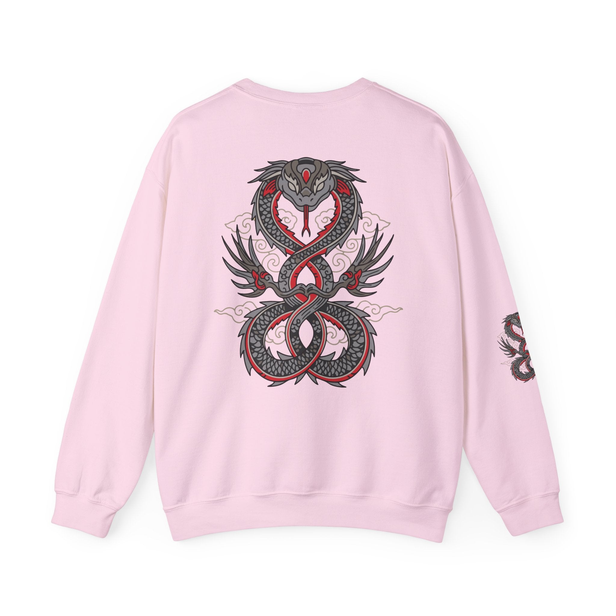 Dragon Ouroboros Crewneck Sweatshirt Gothic Snake Infinity Design