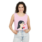 Kawaii Girl Portrait Tank Top Cute Heart Illustration Graphic Tank