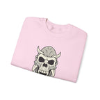 Skull Demon Crewneck Sweatshirt Gothic Horned Skull Graphic