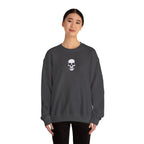 Skull Crewneck Sweatshirt Minimal Front, Large Back Graphic