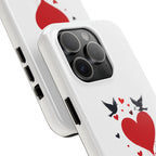 Tough Phone Case Red Dripping Heart with Doves Valentine's Protection