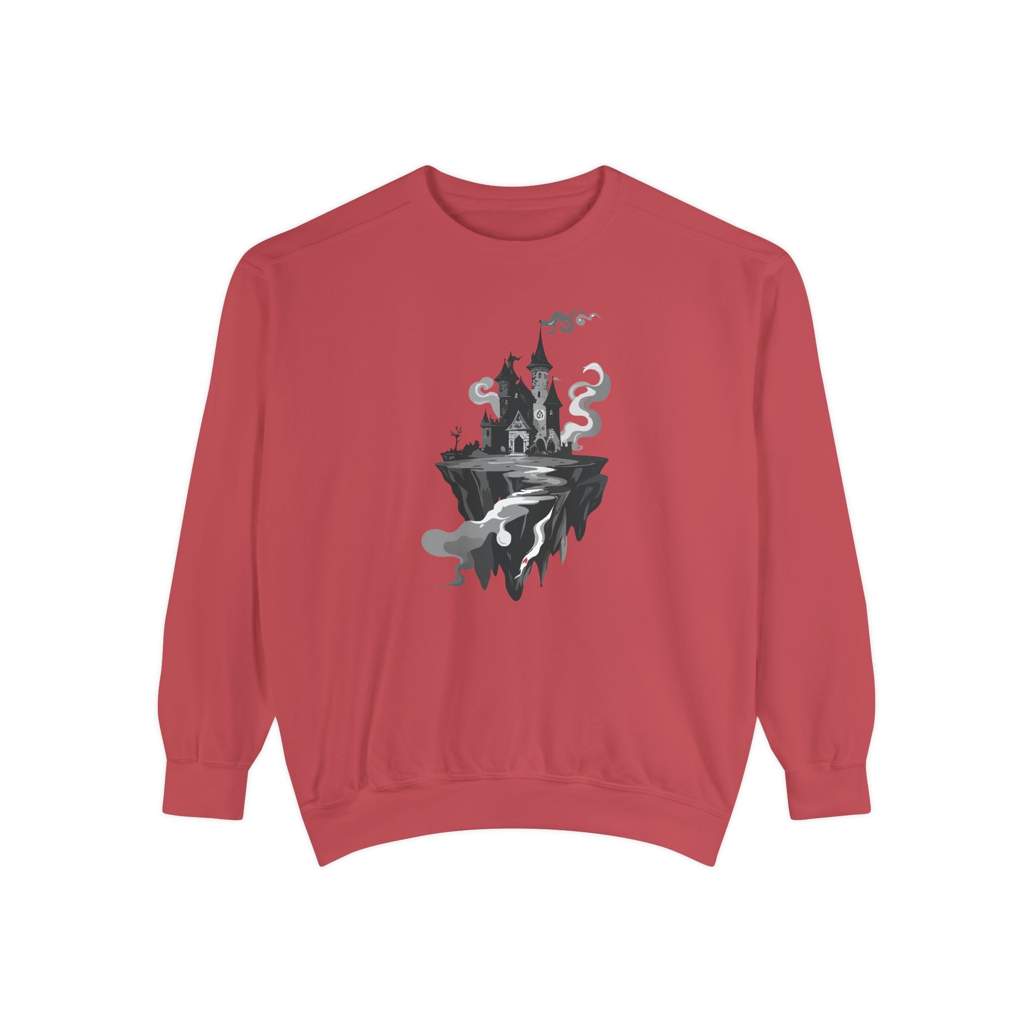 Floating Haunted Castle Sweatshirt Gothic Floating Island Crewneck