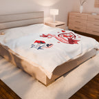 Velveteen Plush Blanket "Love Matters" Heart & Girl Valentine Throw