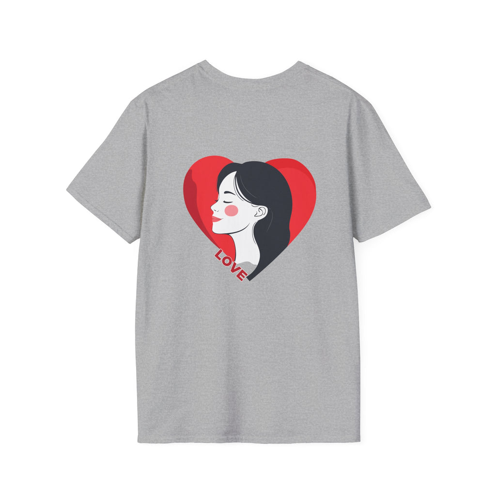 Love Heart Portrait T-Shirt Woman Face Profile