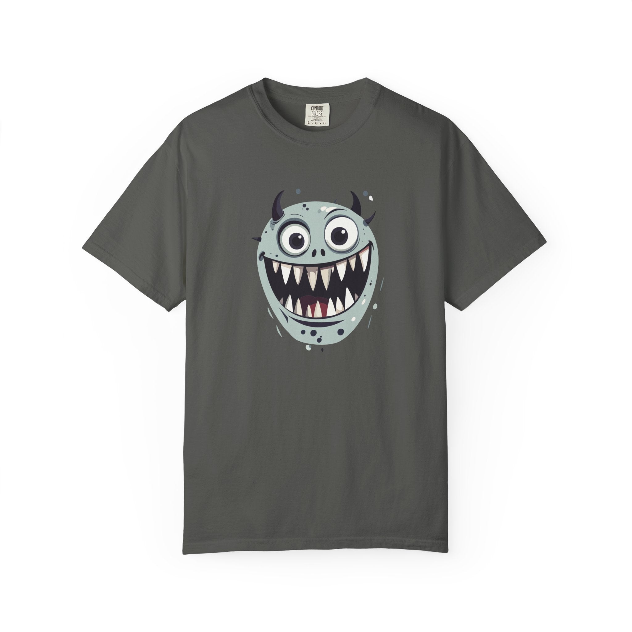 Monster Face T-Shirt Funny Creepy Grinning Monster Graphic Tee