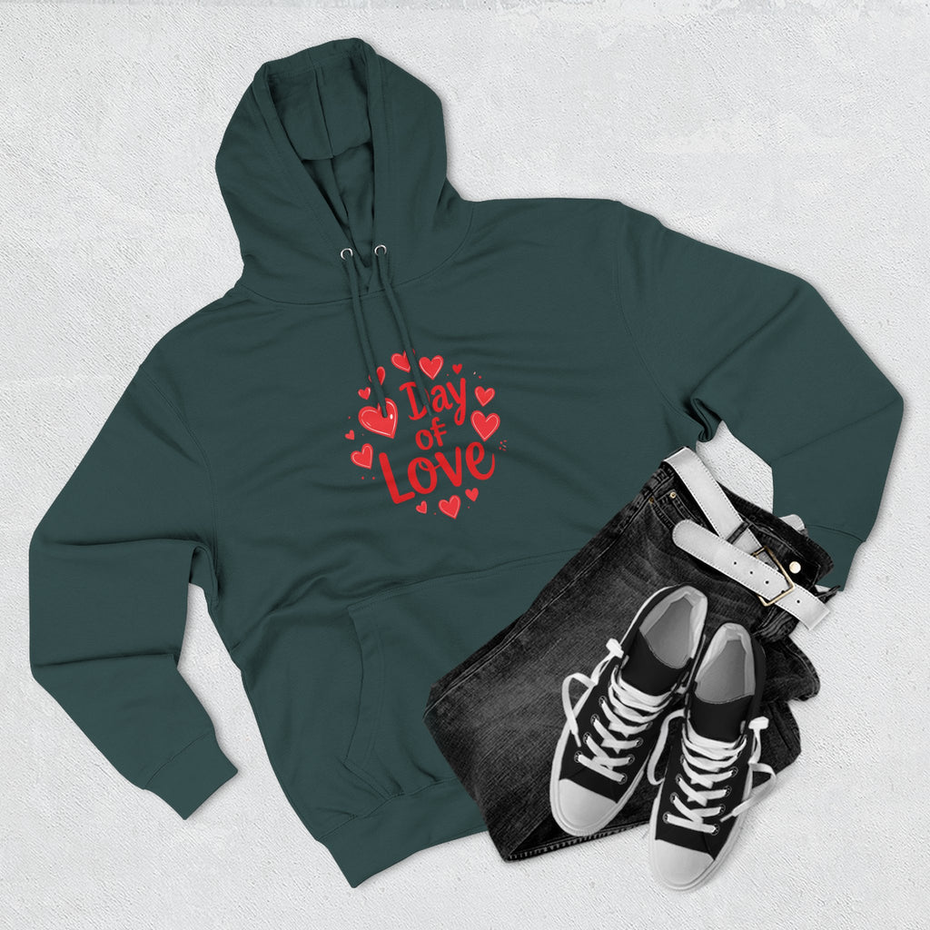 Christmas Wear-Valentine "Day of Love" Hoodie - Heart Graphic Pullover
