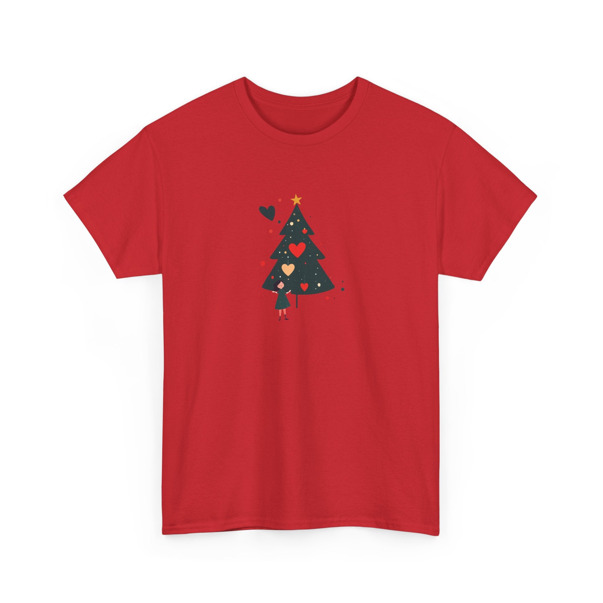Christmas Tree Tee — Cute Heart Holiday T‑Shirt