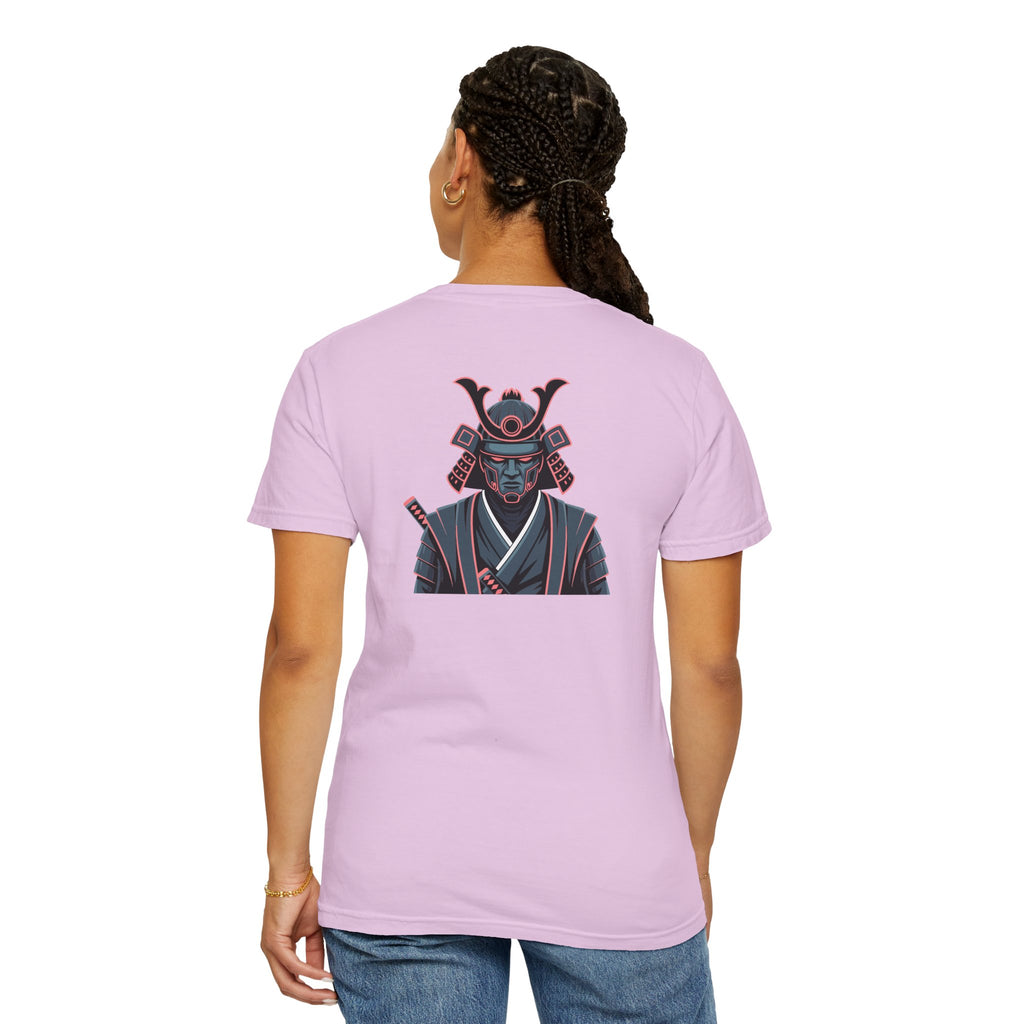 Samurai Warrior Graphic T-Shirt Retro Neon Japanese Armor Tee